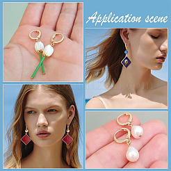 50 шт. латунные серьги с защелкой&nbsp;KK-SC0004-22G