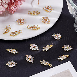 16 шт. 2 стиля латунные подвески с микропаве и кубическим цирконием&nbsp;KK-HY0004-25