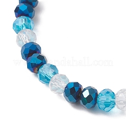 Эластичный браслет из гальванизированных стеклянных бусин для женщин&nbsp;BJEW-JB13170