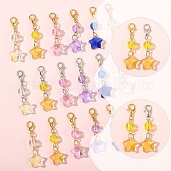 50 шт. подвесных украшений в виде звезд из стекла и акрила&nbsp;HJEW-FS00046