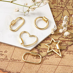 Латунные брелоки с карабином&nbsp;KK-TA0007-82G