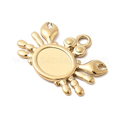 Оправы для подвесок из нержавеющей стали 304 в виде кабошонов&nbsp;STAS-B113-09G-01