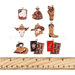 18 шт. 9 стиля ковбойская шляпа сапоги мешок денег череп сплав эмалированные подвески&nbsp;FIND-FS0003-91