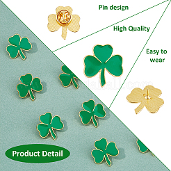 12 шт. брошь в виде трилистника из сплава и эмали ко дню Святого Патрика&nbsp;JEWB-FH0001-64A
