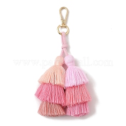 Подвесные украшения ручной работы из нейлоновых ниток в технике макраме&nbsp;HJEW-P019-12G-02