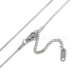 304 нержавеющая сталь кристалл горный хрусталь прямоугольный кулон круглая змея цепи ожерелья для женщин&nbsp;NJEW-Z044-06P