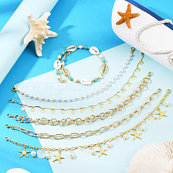 6 шт. 6 стиля в стиле океана из синтетической бирюзы&nbsp;HJEW-SC0002-35