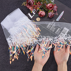 Кружевная лента из полиэстера с кисточками&nbsp;OCOR-WH20006-02C