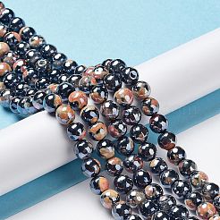 Гальваника натуральный огонь треск агат бусины нити&nbsp;G-G0006-A01-01