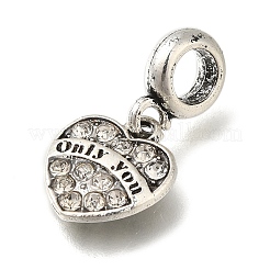 Подвеска из сплава с кристаллами и стразами в европейском стиле&nbsp;PALLOY-A009-17AS