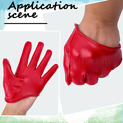 1 пара полупальцевых перчаток из искусственной кожи&nbsp;AJEW-CL0001-40B