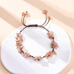 Регулируемые браслеты из плетеных бусин из натуральных драгоценных камней для женщин&nbsp;BJEW-U035-02