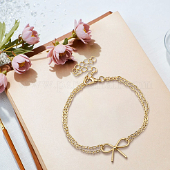 6шт. 2-х цветные многорядные браслеты из цинкового сплава&nbsp;BJEW-GO0001-16