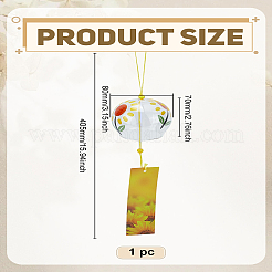 1 шт. японские стеклянные колокольчики с изображением сакуры&nbsp;AJEW-LP0010-22B