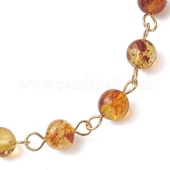 Браслеты из натуральных янтарных бусин.&nbsp;BJEW-JB13484-01