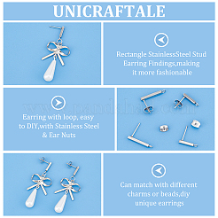 60 шт. фурнитура для сережек-гвоздиков из нержавеющей стали 304&nbsp;STAS-UN0054-97