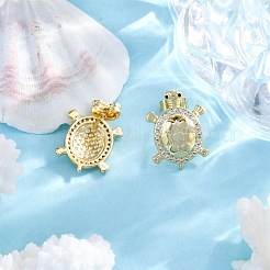 Серьги-гвоздики из латуни с микро-паве из прозрачного кубического циркония для женщин&nbsp;EJEW-C125-31G