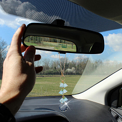 Подвесные украшения для автомобиля из стекла и смолы в виде ландышей&nbsp;HJEW-DR00053