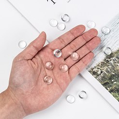 Прозрачный полукруглый стеклянные кабошоны&nbsp;GGLA-R027-14mm