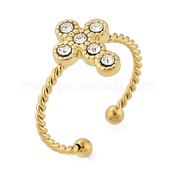 Кольца-манжеты из нержавеющей стали 304 с кристаллами и стразами для женщин&nbsp;RJEW-G338-03G