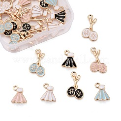 32шт 8 стиля подвески из цинкового сплава с эмалью&nbsp;ENAM-LS0001-12LG