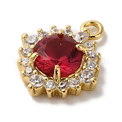 Латунные микропаве прозрачные подвески с фианитом&nbsp;KK-S391-01G-C