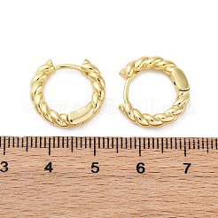 Латунные витые веревочные массивные серьги-кольца на петлях для женщин&nbsp;LS-EJEW-P196-25G