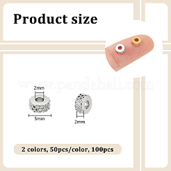 100 шт. 2-х цветные бусины-разделители из нержавеющей стали 201&nbsp;STAS-UN0059-58