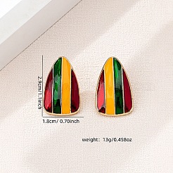 Треугольные серьги-гвоздики из сплава с эмалью&nbsp;FS-WG49E79-01