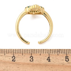 Кольца-манжеты из латуни с микропаве из кубического циркония для женщин&nbsp;RJEW-B117-01G