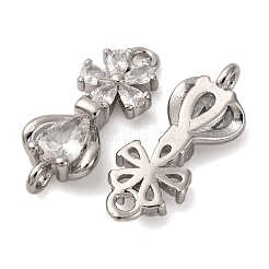 Подвески-цветочки с латунным паве из прозрачного кубического циркония&nbsp;KK-P308-43P