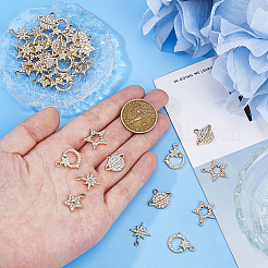 40 шт. 5 стиля подвески из сплава со стразами в виде звезд&nbsp;FIND-DC0007-52