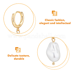 1 пара пластиковых серег-колец с жемчужинами&nbsp;EJEW-FI0002-23