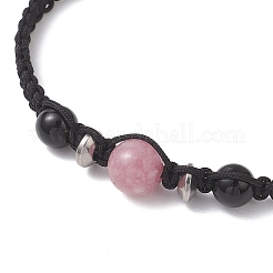 Круглые браслеты из натуральных бусин смешанных драгоценных камней&nbsp;BJEW-JB13332