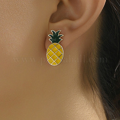 Серьги-гвоздики из сплава в форме ананаса&nbsp;WJ2176