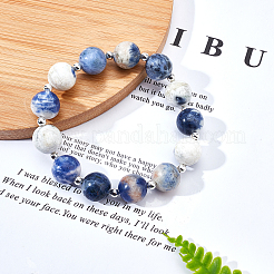 Естественно содалит круглых бусин пряди&nbsp;G-OC0001-91