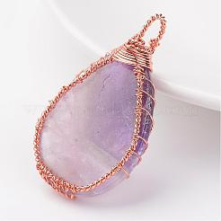 Подвески из натурального аметиста &nbsp;G-K122-09RG