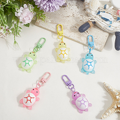 5 шт. 5-х цветный ПВХ пластик и смола подвеска в виде черепахи украшение&nbsp;HJEW-SP0001-20