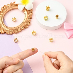 8 шт. 8 стиля латунные микропаве кубические циркониевые европейские бусины&nbsp;KK-CJ0004-04