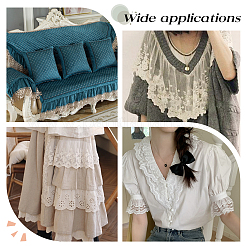 5 ярд плоской нейлоновой сетки с вышитой кружевной отделкой&nbsp;OCOR-GF0001-86A