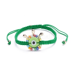 Большой плетеный браслет из бисера от сглаза&nbsp;BJEW-JB07109