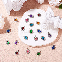 28шт 7 цвета платиновые подвески из сплава с эмалью&nbsp;ENAM-TA0002-30