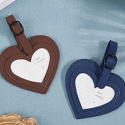 2 шт. 2-х цветные бирки для багажной сумки из искусственной кожи&nbsp;AJEW-GF0011-46C