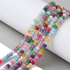 Окрашенная натуральная малайзия жадеит бусины пряди&nbsp;G-E316-2x4mm-67