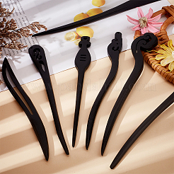 18 шт. 9 стиля винтажных деревянных палочек для волос «шима»&nbsp;OHAR-GF0001-44