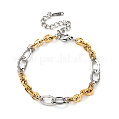 Браслеты из овальной цепочки из нержавеющей стали 304&nbsp;BJEW-K284-03C-GP
