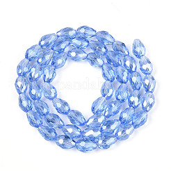 Стеклянные бусины с гальваническим покрытием &nbsp;LS-EGLA-R008-11x8mm-6