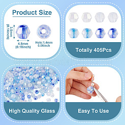 405 шт. прозрачных стеклянных бусин с гальваническим покрытием&nbsp;GLAA-TA0003-66A