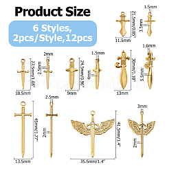 12шт 6 стиля подвески из нержавеющей стали&nbsp;STAS-HS0001-28