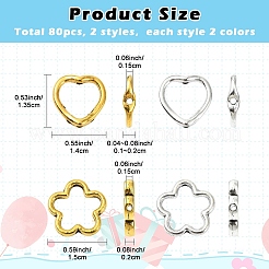 80 шт. рамка из сплава в тибетском стиле&nbsp;TIBE-YW0001-78